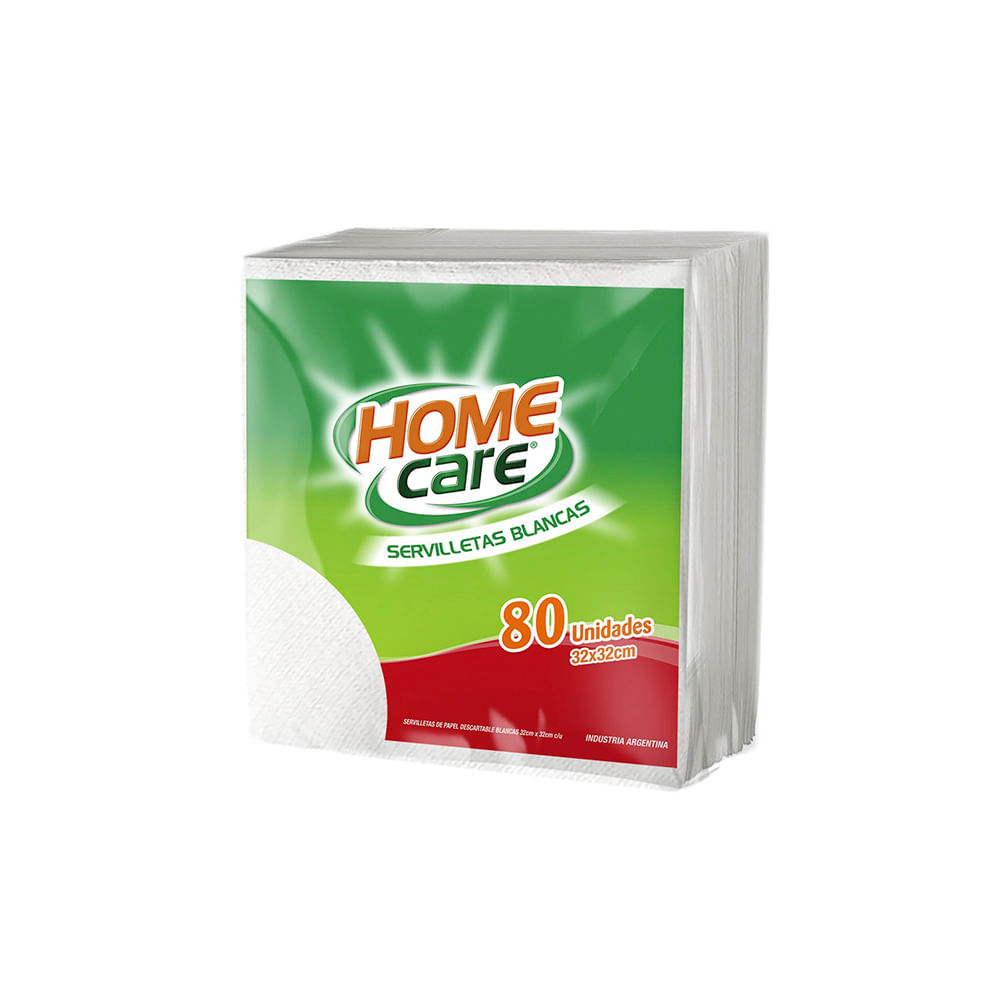 Servilletas de Papel Blancas 32x32 Cm x 80 Un Home Care