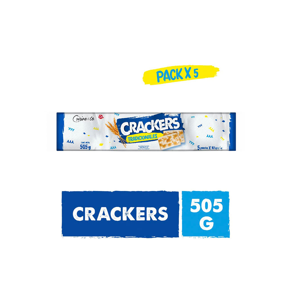 Galletitas de Agua Tradicionales 505 Grs x 5 Un Cuisine & Co