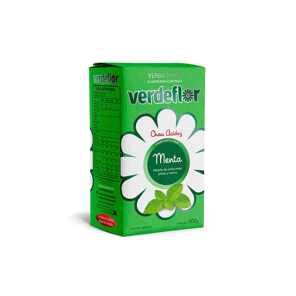 Yerba Mate con Palo Sabor Menta 500 Grs Verdeflor