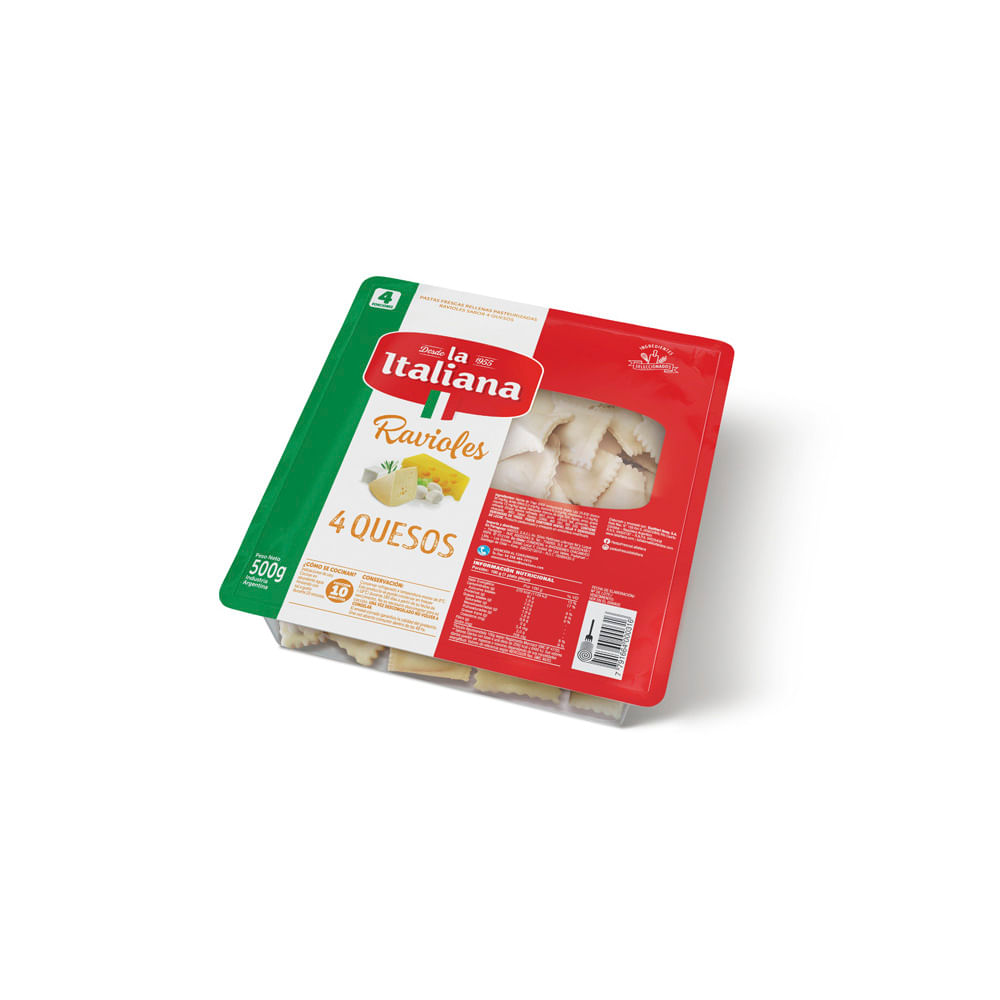 Ravioles de sabor 4 Quesos Frescas 500 Grs La Italiana