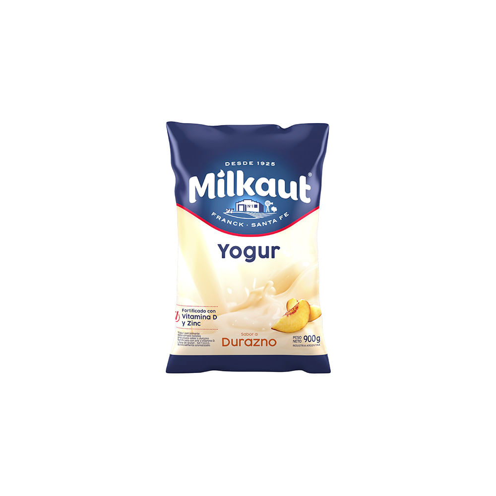 Yogurt Sabor Durazno Líquido 900 Grs Milkaut