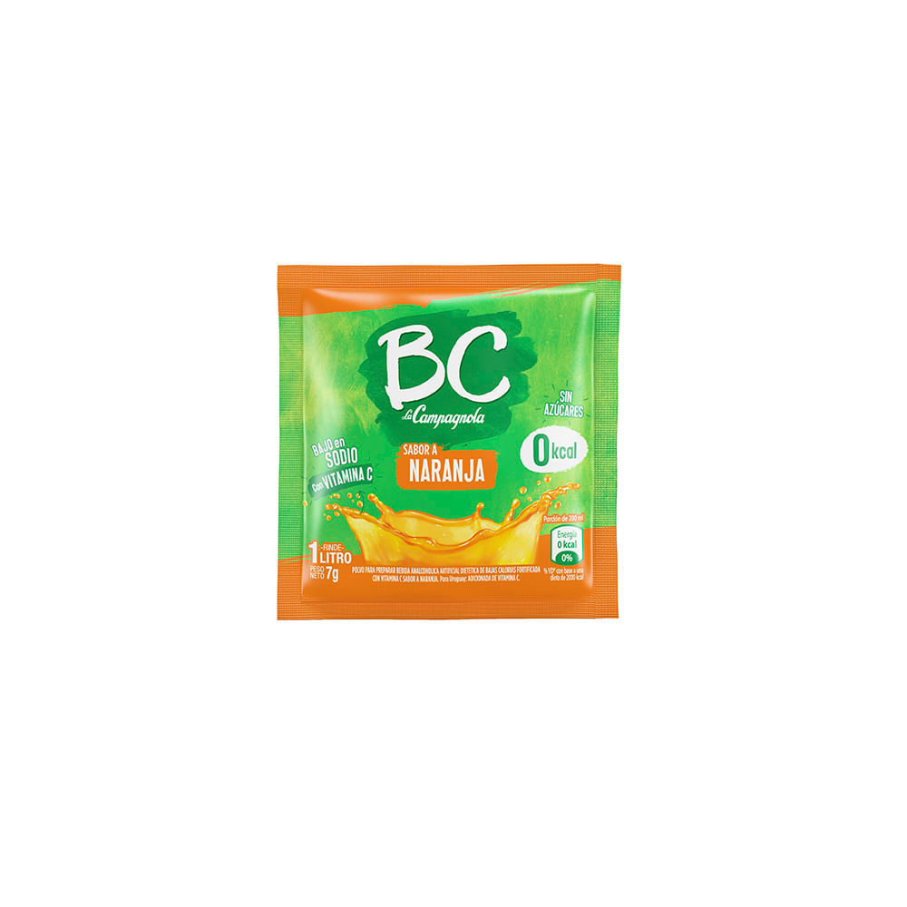 Jugo en Polvo Sabor Naranja 7 Grs Bc