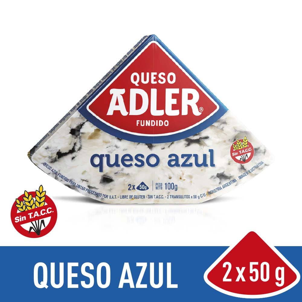 Queso Azul Fundido 100 Grs x 2 Un Adler