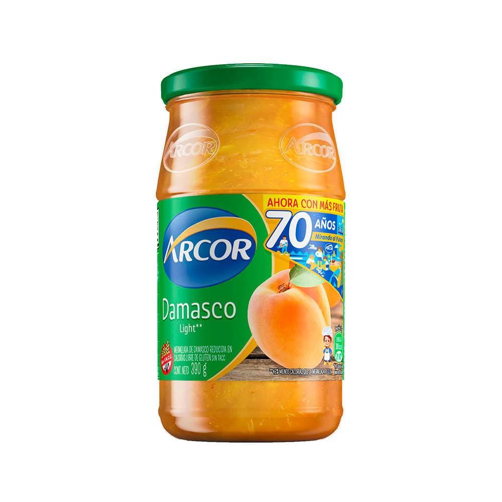 Mermelada Light Sabor Damasco 390 Grs Arcor