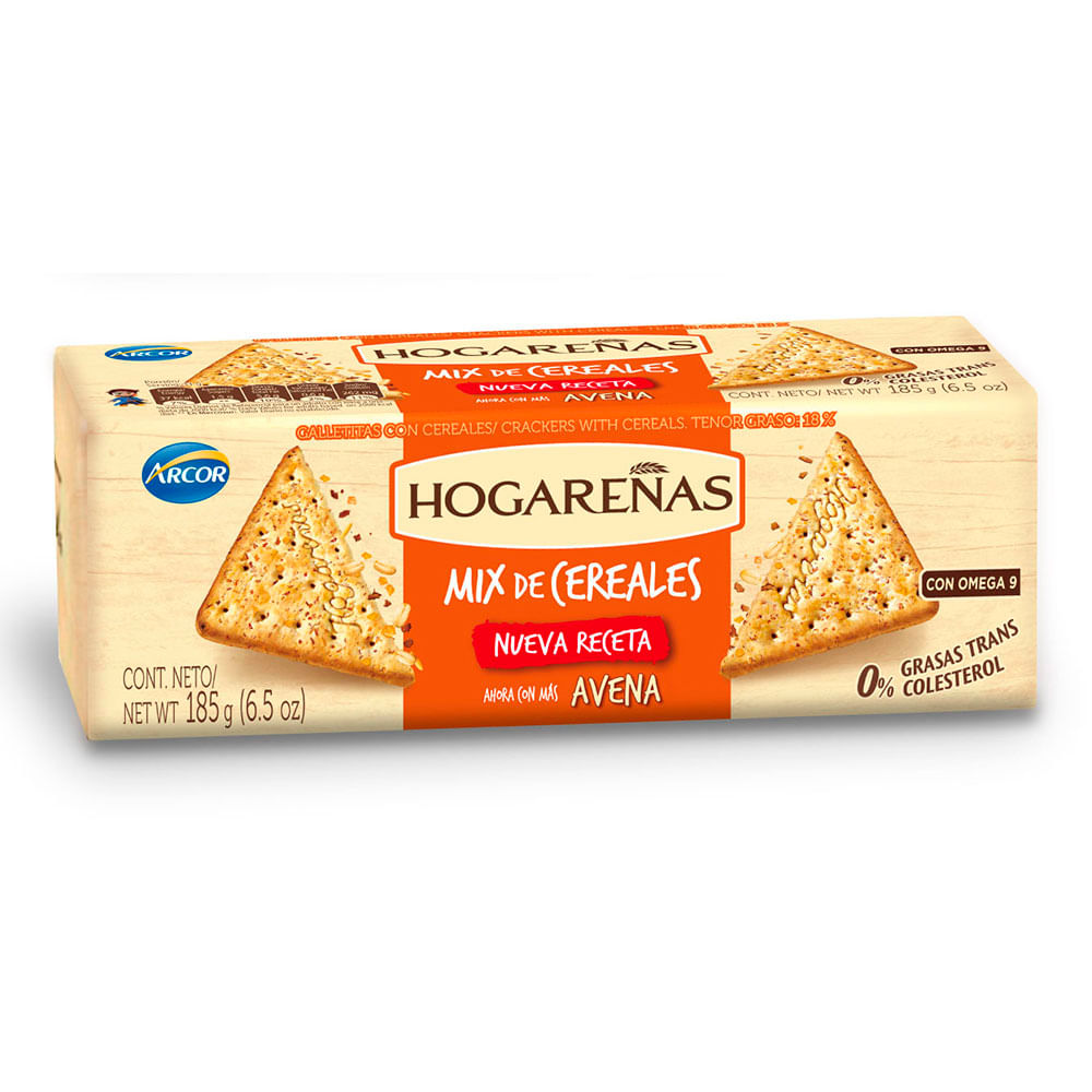 Galletitas de Cereales Mix de Cereales 185 Grs Hogareñas