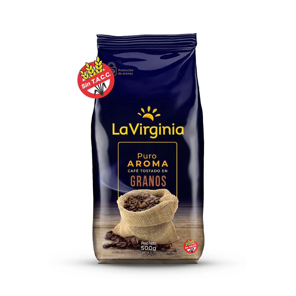 Café en Grano Puro Aroma Tostado 500 Grs La Virginia