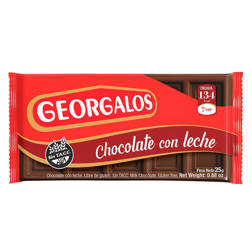 Chocolate Sabor Leche 25 Grs Georgalos