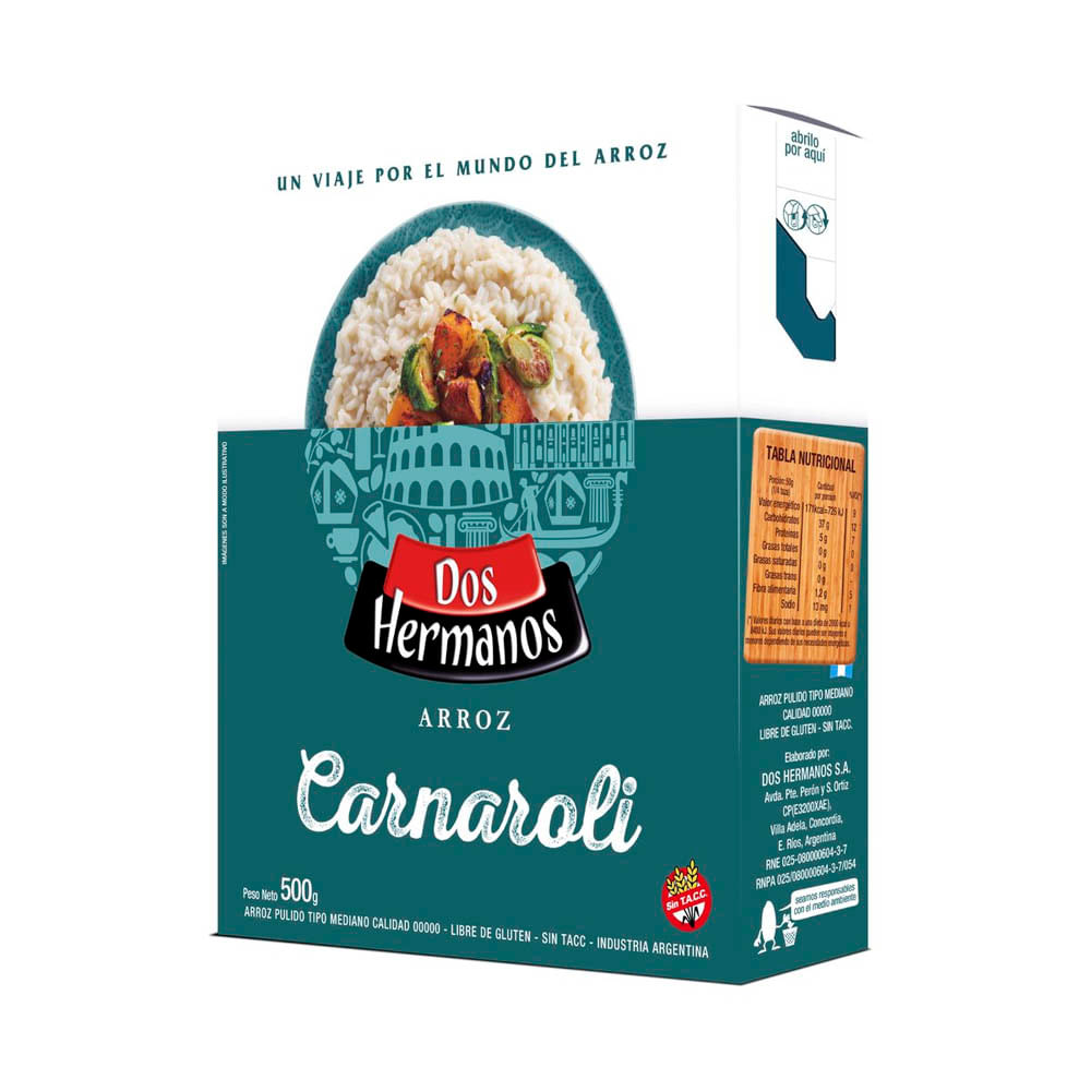 Arroz Carnaroli 500 Grs Dos Hermanos