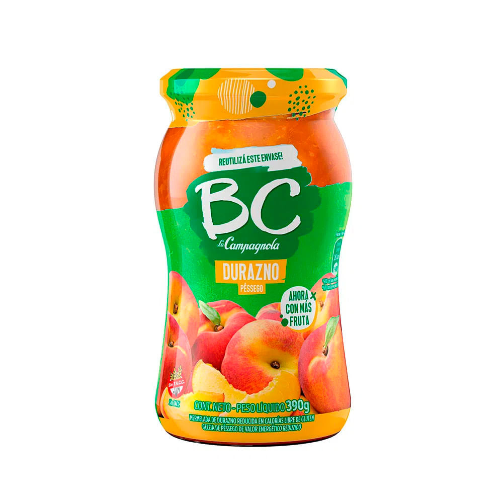 Mermelada BC Sabor Durazno 390 Grs La Campagnola