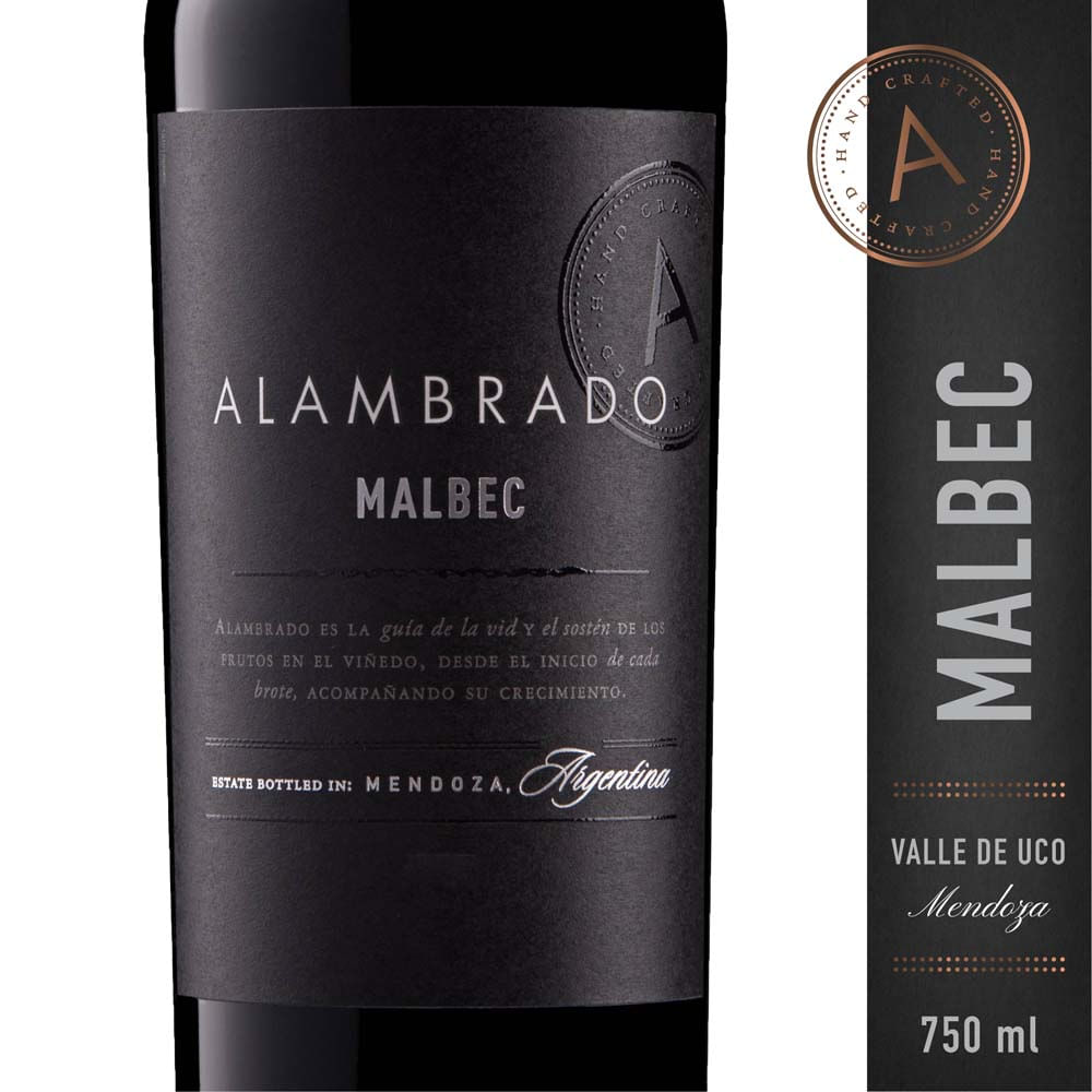 Vino Tinto Malbec 750 Cc Alambrado