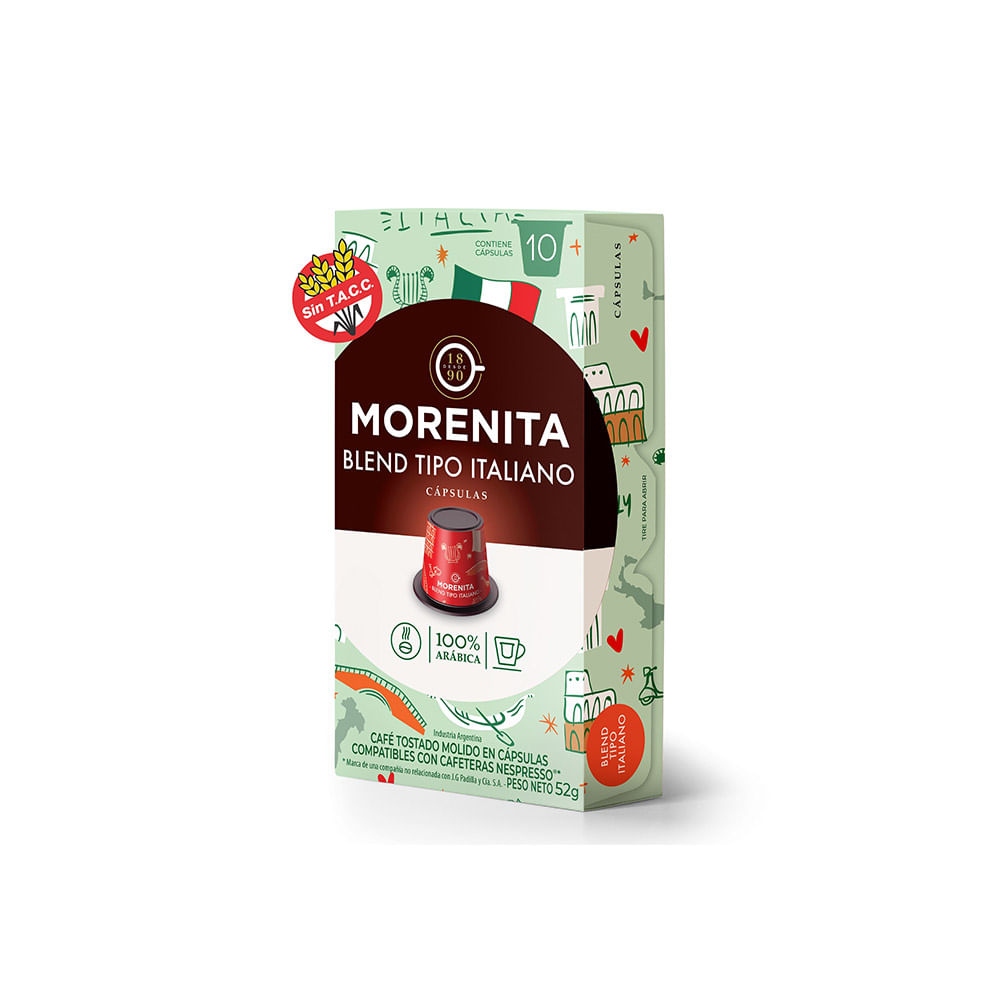 Café Tostado Italiano 52 Grs x 10 Un Nespresso La Morenita