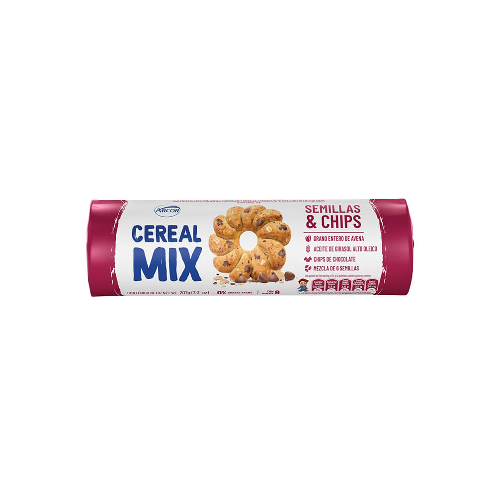 Galletitas Sabor Semillas y Chips 207 Grs Cereal Mix