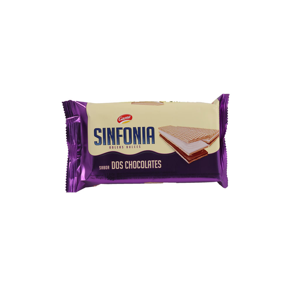 Obleas Sabor Dos Chocolates 50 Grs Sinfonia