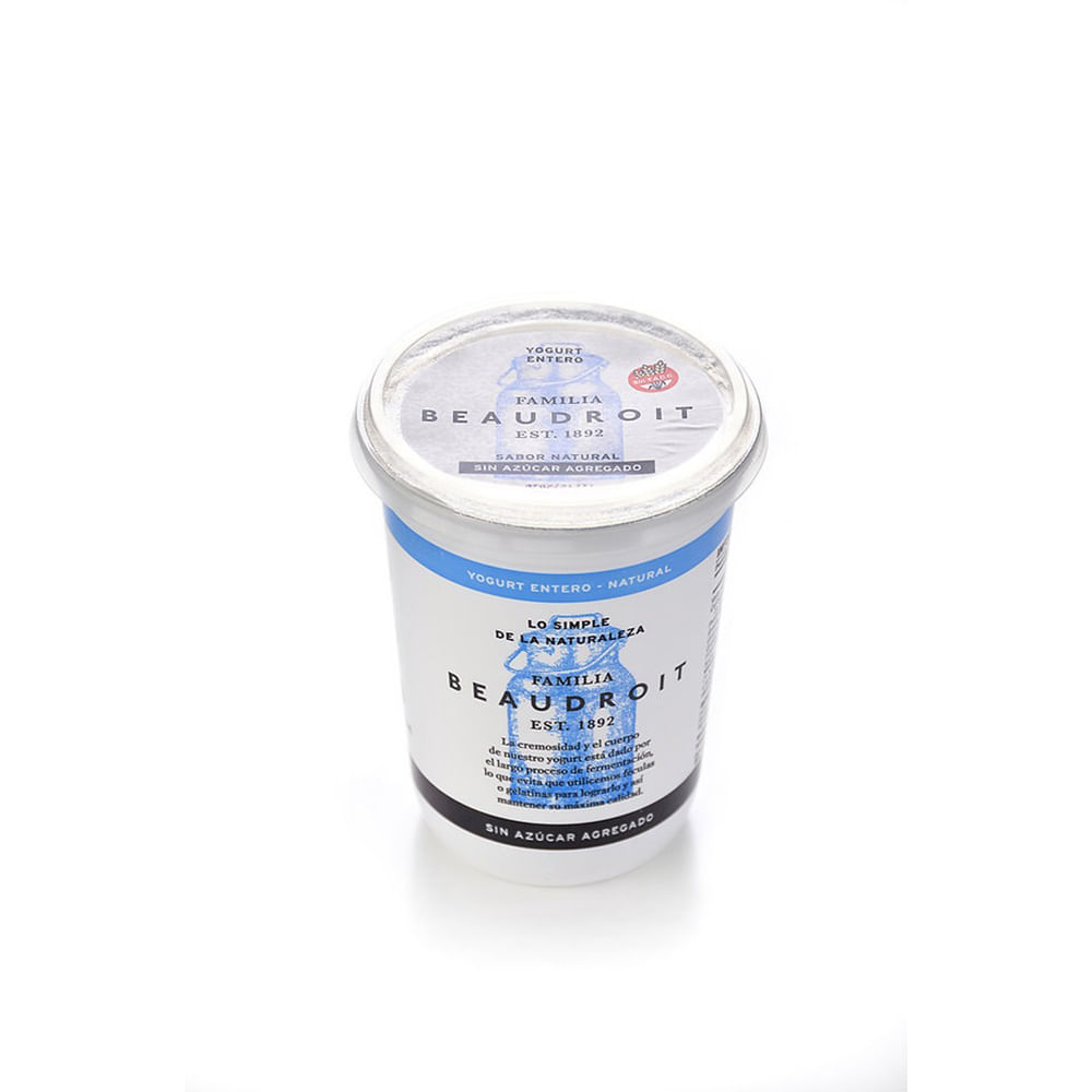 Yogurt Sabor Natural Entero 400 Grs Familia Beaudroit