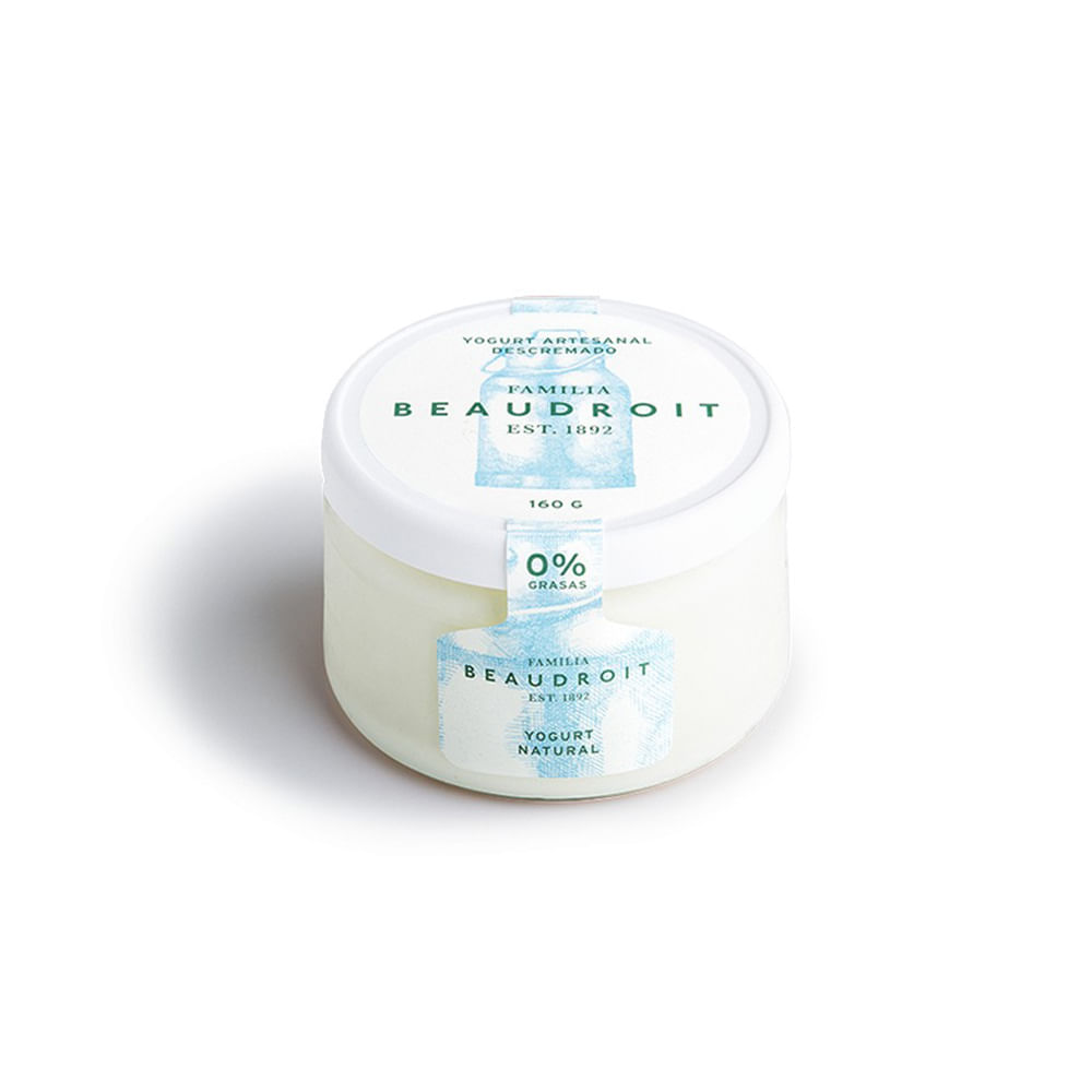 Yogurt Sabor Natural Descremado 160 Grs Familia Beaudroit