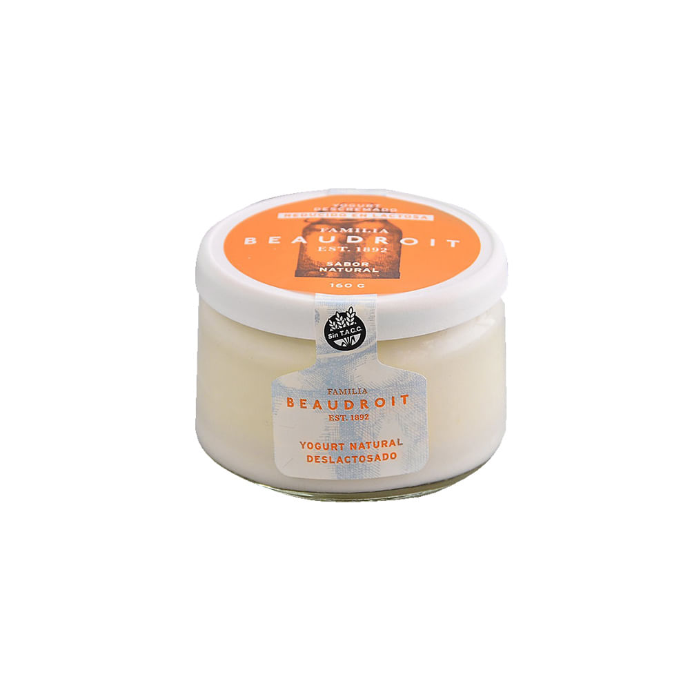 Yogurt Sabor Natural Deslactosado 160 Grs Familia Beaudroit