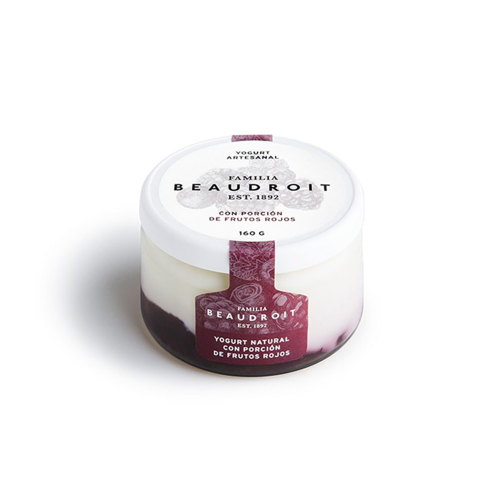 Yogurt Sabor Frutos del bosque Entero 160 Grs Familia Beaudroit