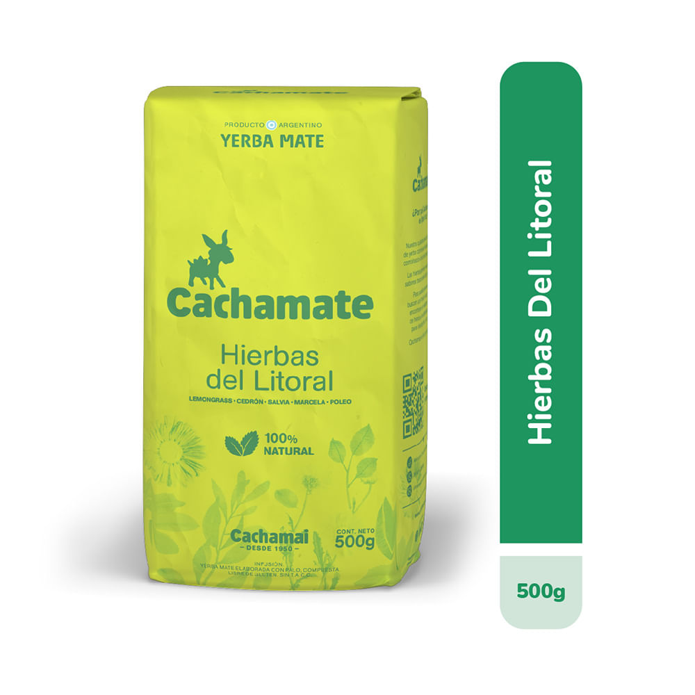 Yerba Mate Sabor Hierbas del Litoral 500 Grs Cachamate