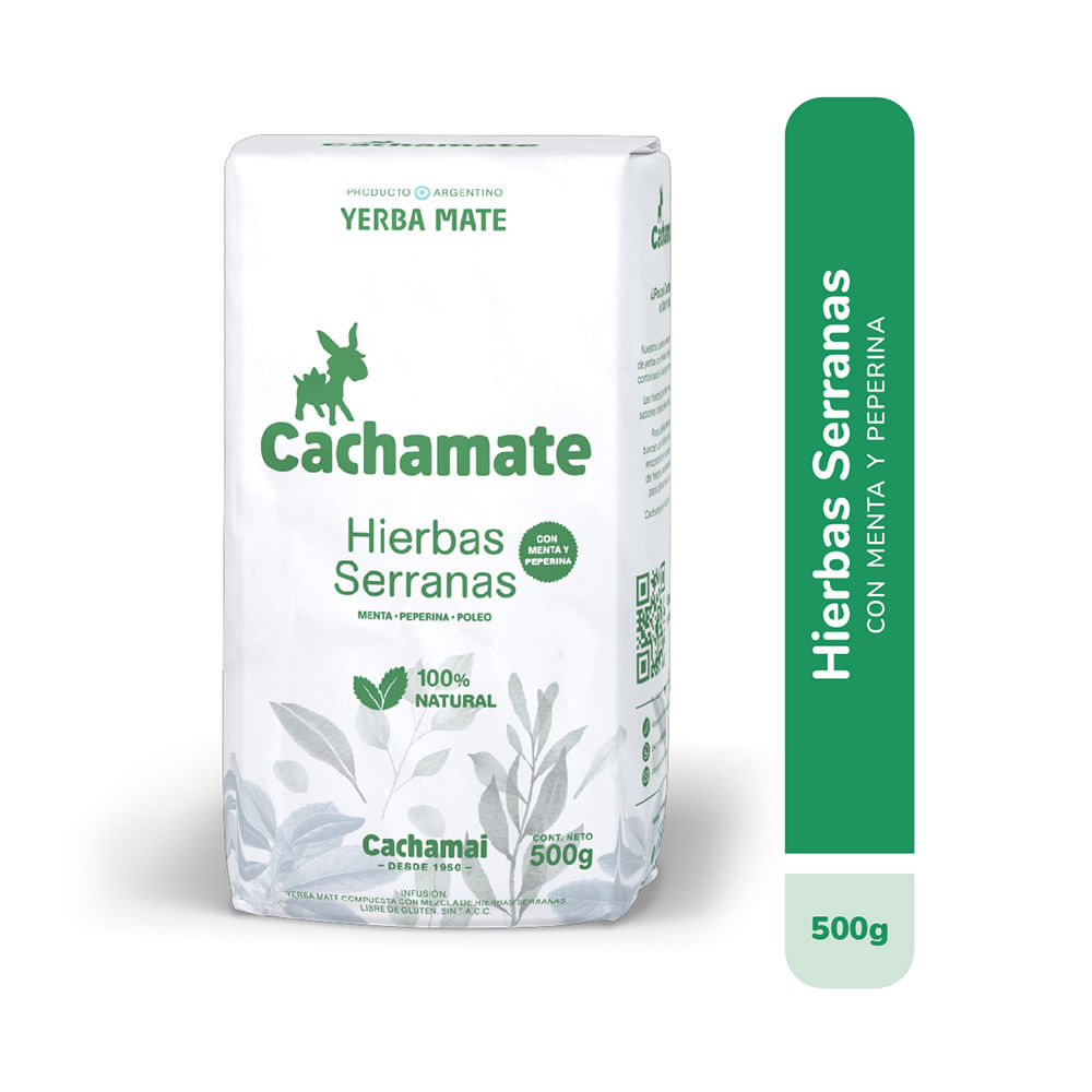 Yerba Mate Sabor Hierbas Serranas 500 Grs Cachamate