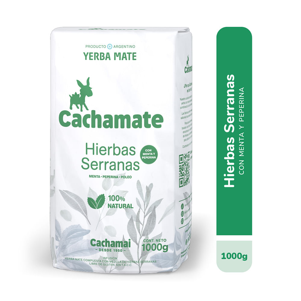 Yerba Mate Sabor Hierbas Serranas 1 Kg Cachamate