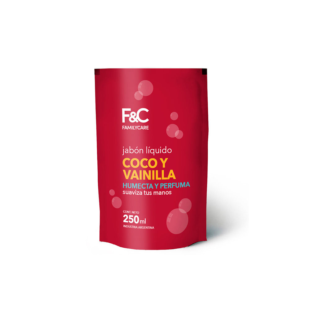 Jabón Líquido para Manos Coco y Vainilla 250 Ml Family Care