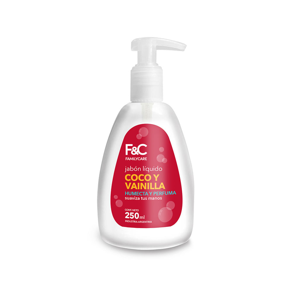 Jabón Líquido Hidratante Coco y Vainilla 250 Ml Family Care