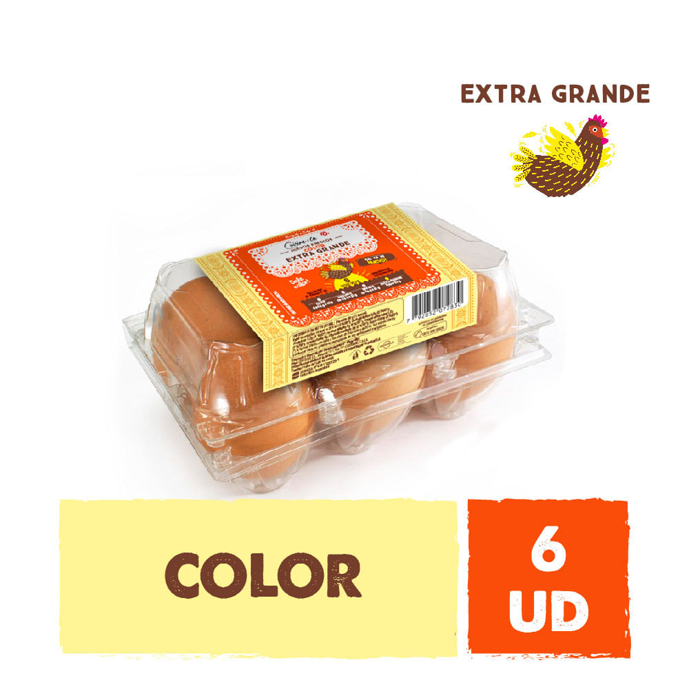 Huevos de Gallina Color Extra Grande 6 Un