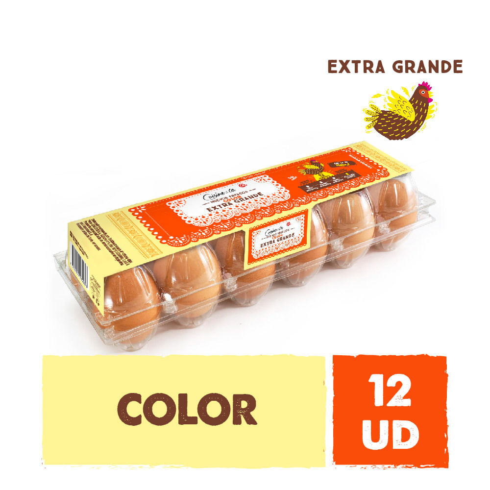 Huevos de Gallina Color Extra Grande 12 Un