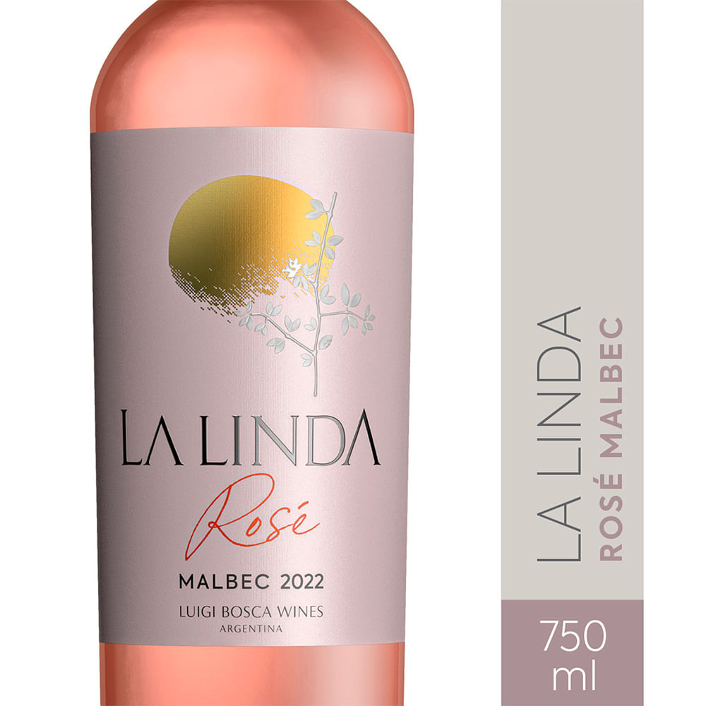Vino Rosado Malbec 750 Cc La Linda