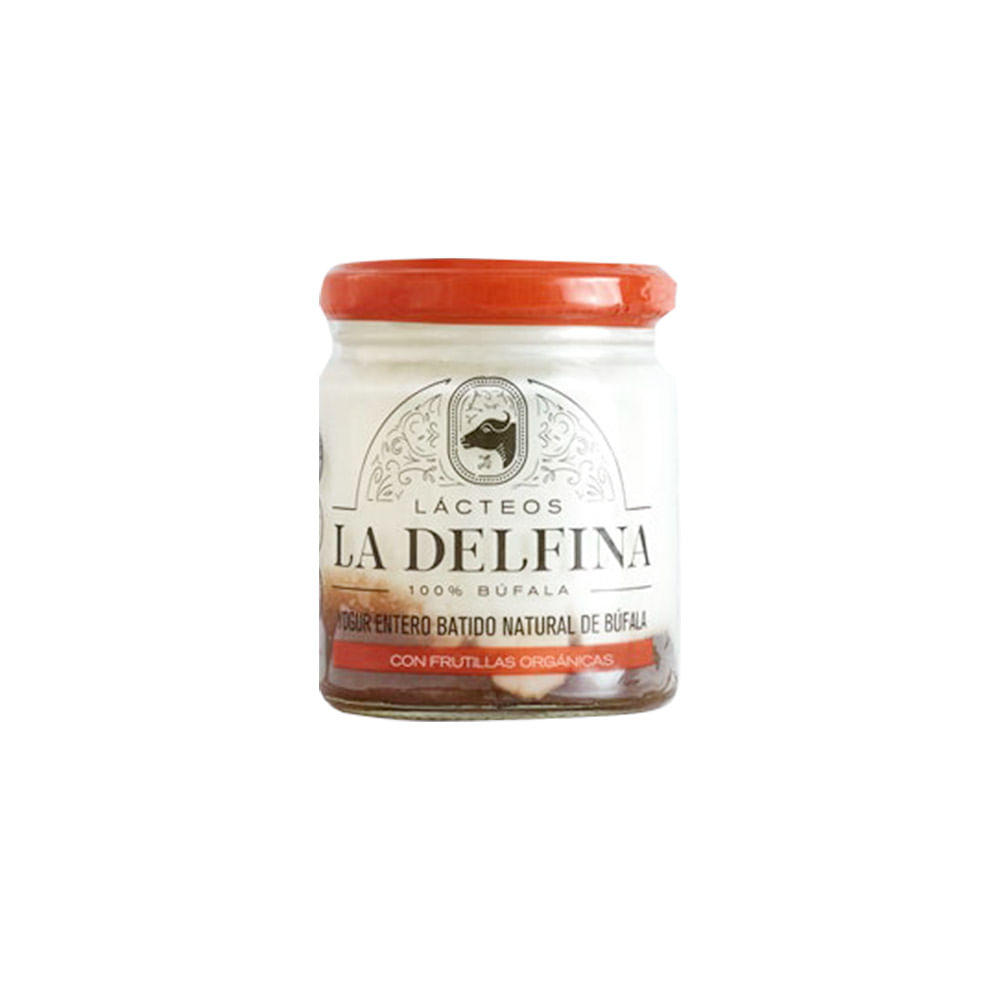 Yogurt Sabor Frutilla Entero Batido con Trozos 160 Grs La Delfina