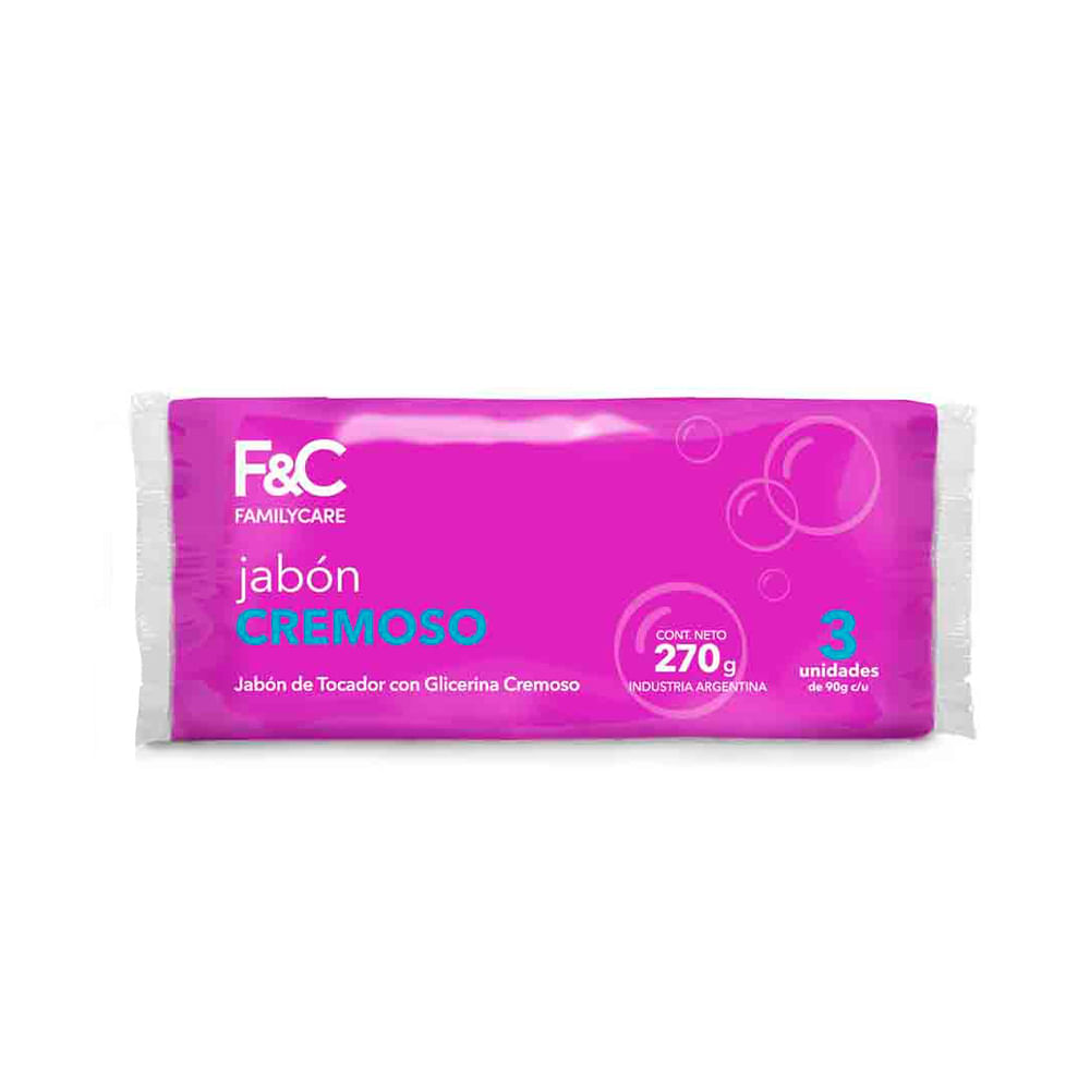 Jabón De Tocador Cremoso 270 Grs X 3 Un Un Family Care