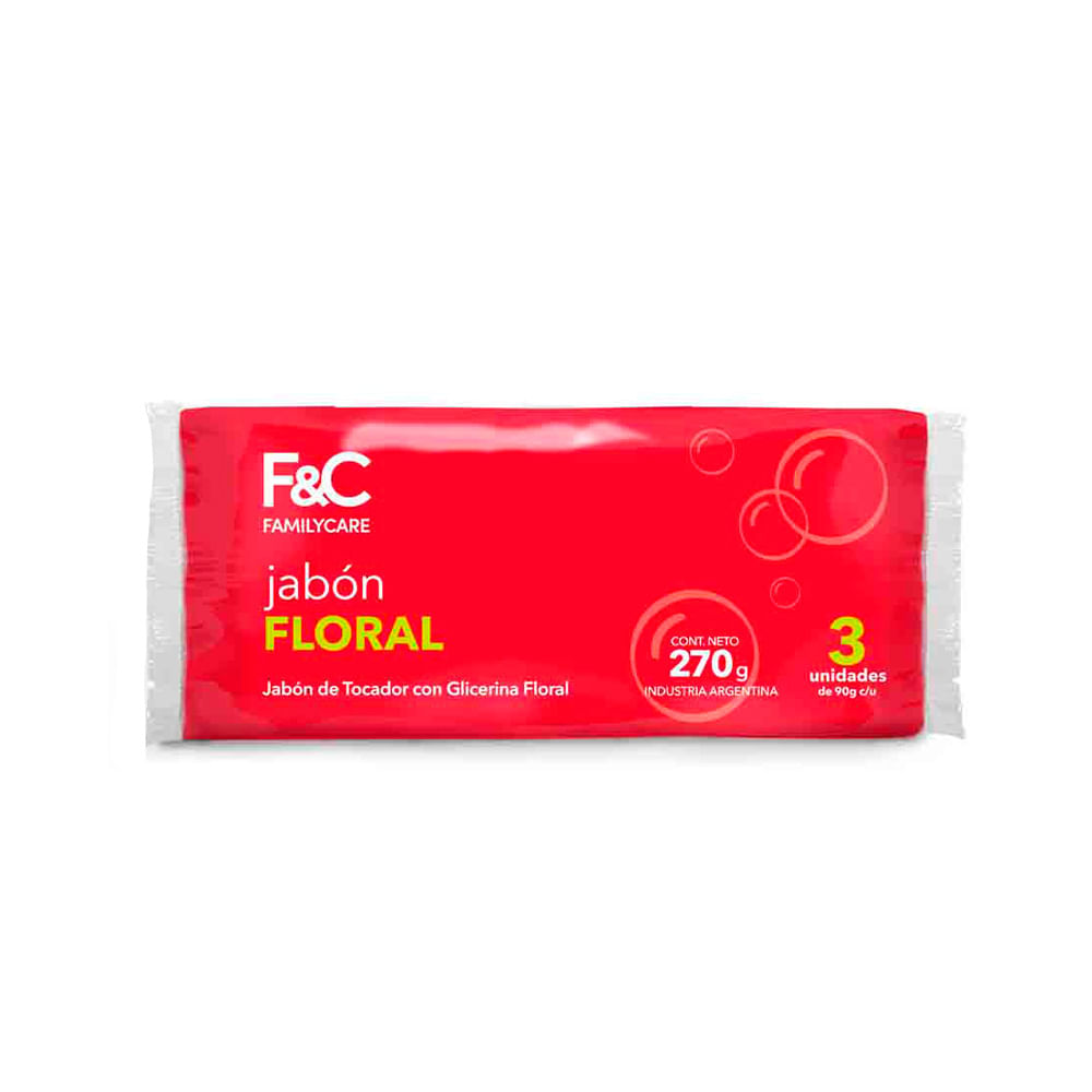 Jabón De Tocador Floral 270 Grs X 3 Un Family Care