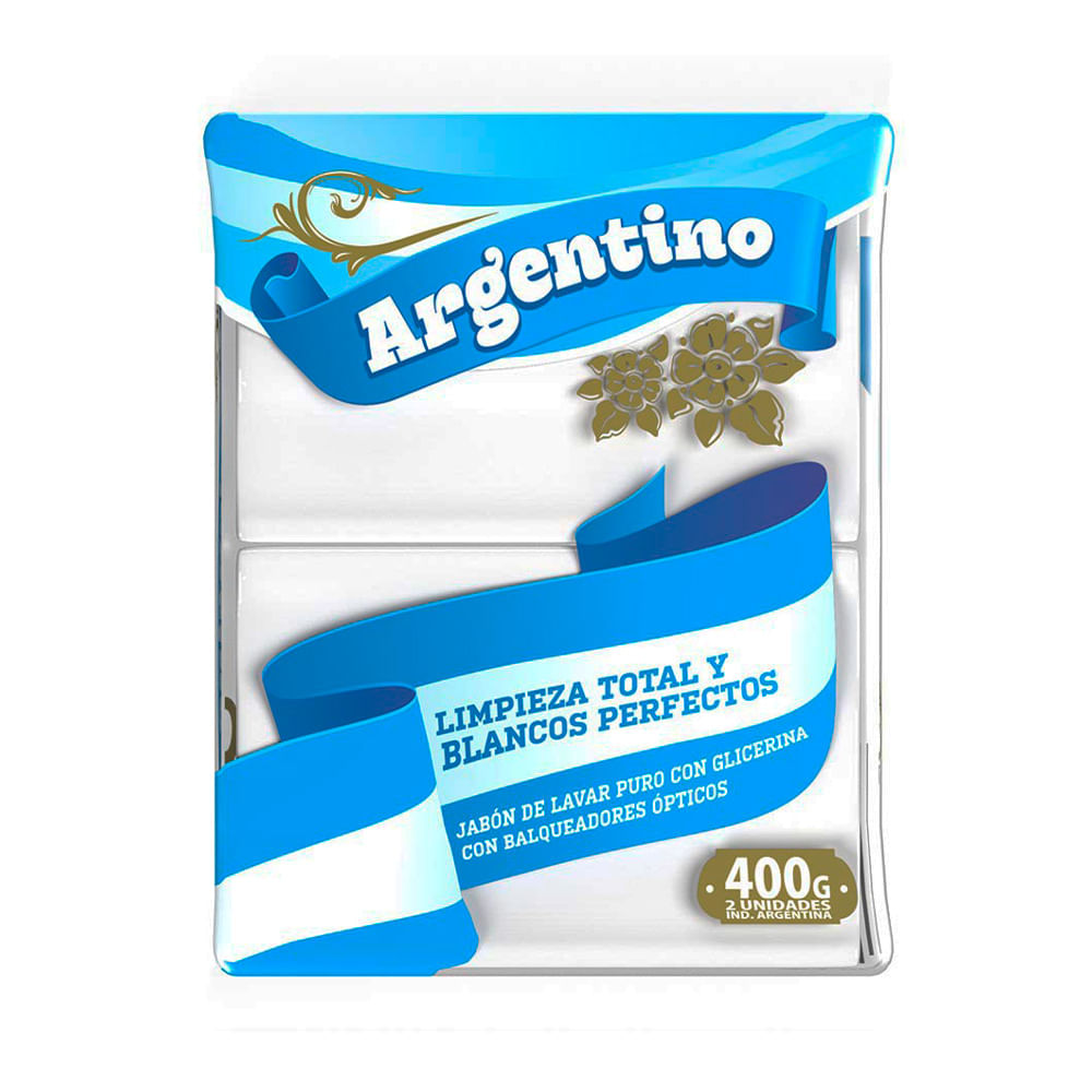 Jabón en Pan Blanco 400 Grs x 2 Un Argentino