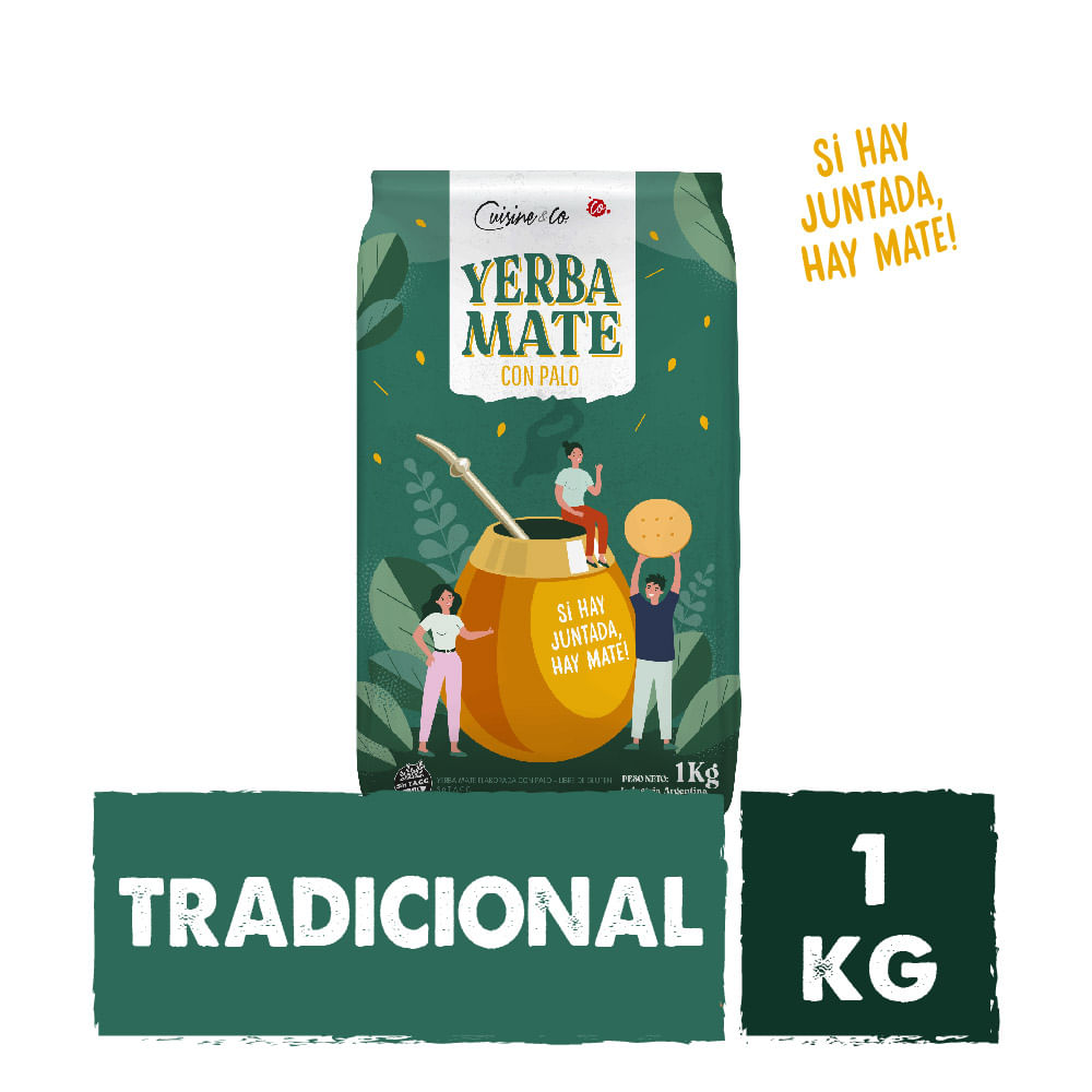 Yerba Mate Tradicional con Palo 1 Kg Cuisine y Co