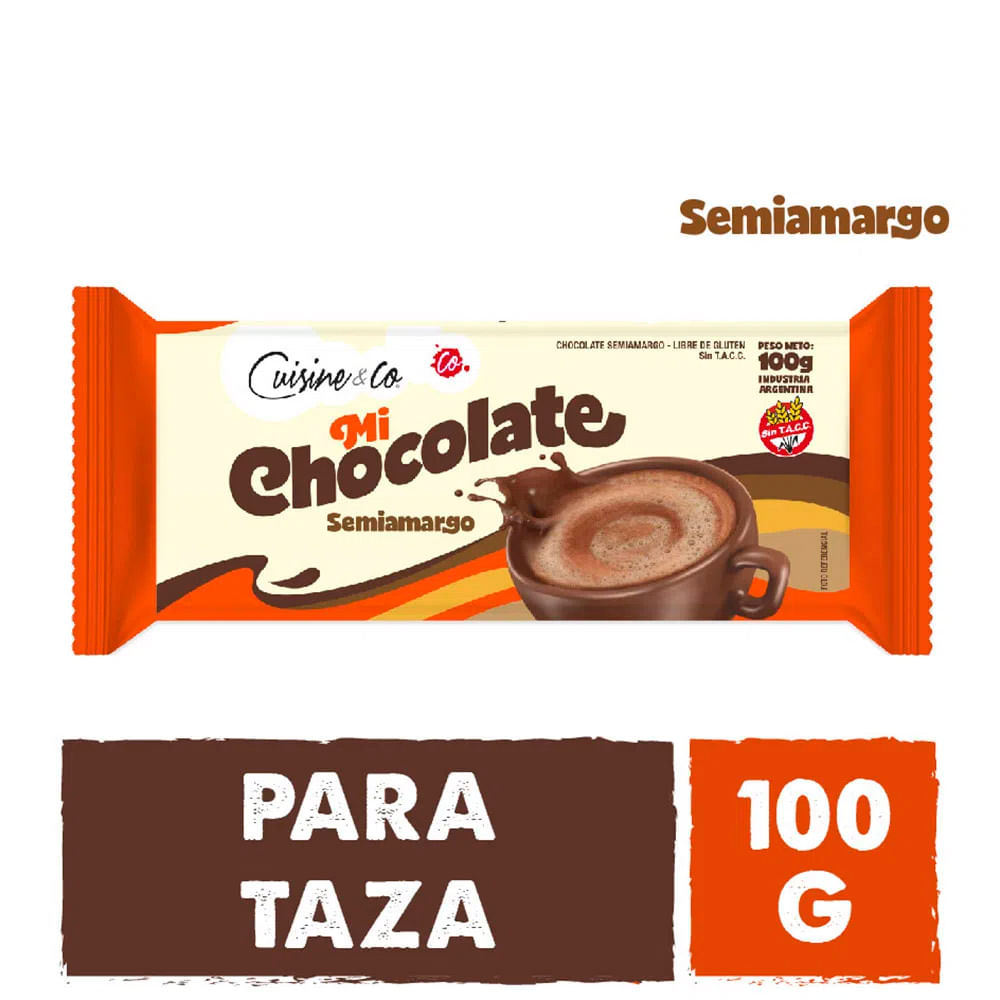 Chocolate Semiamargo para Taza 100 Grs Cuisine y Co