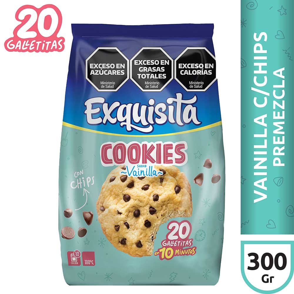 Galletas con Chispas de Chocolate Sabor Vainilla 300 Grs Exquisita