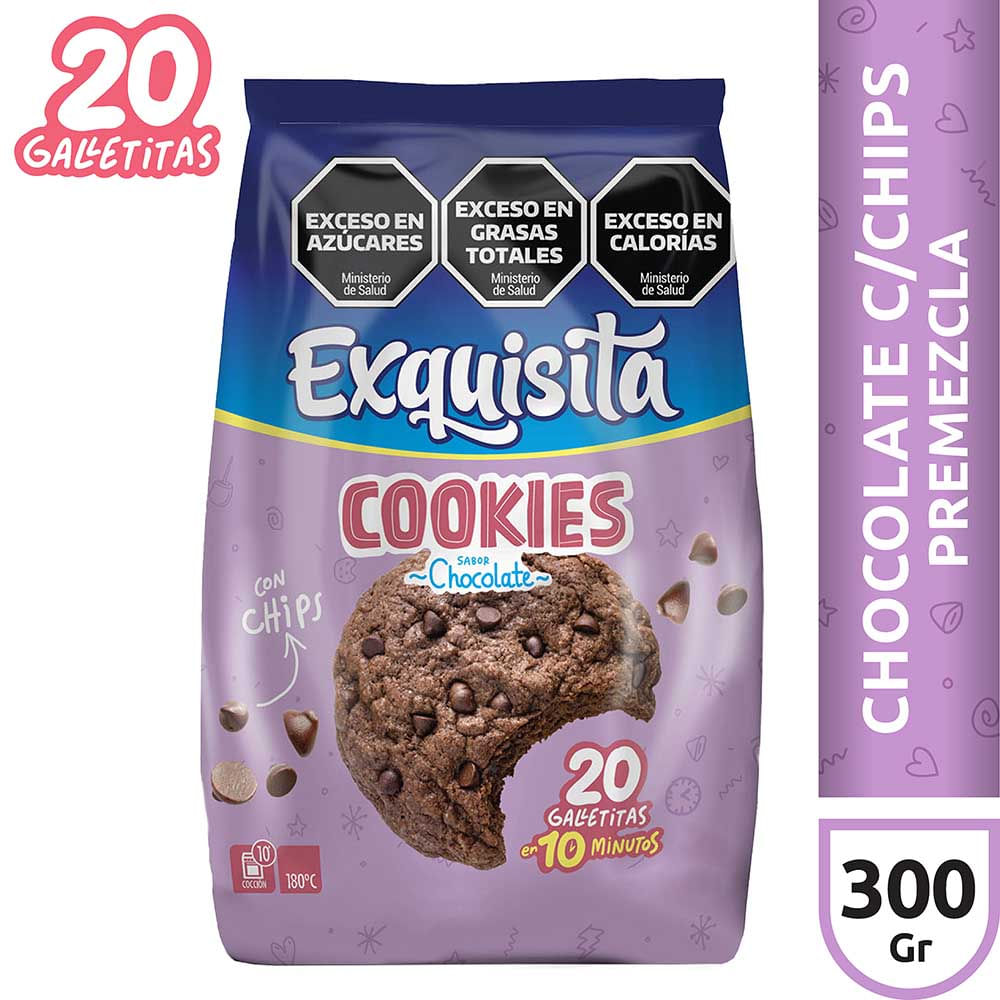 Galletas con Chispas Sabor Chocolate 300 Grs Exquisita