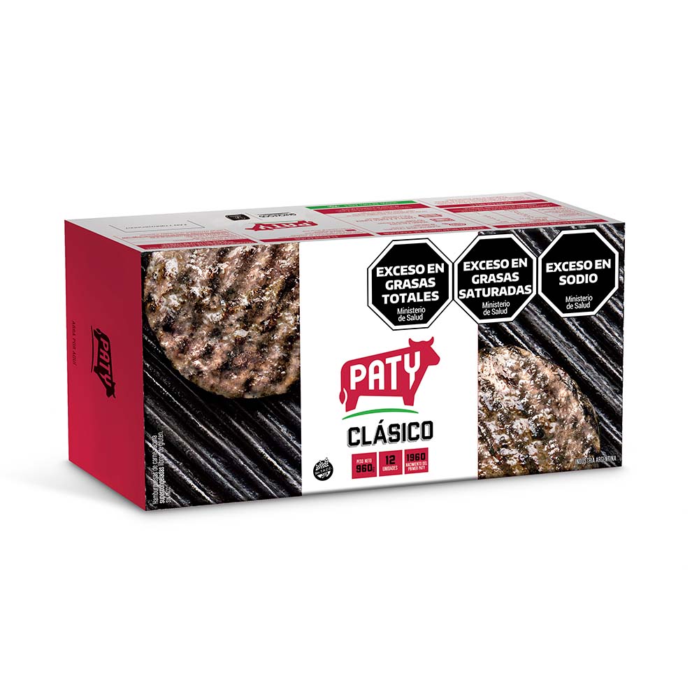 Hamburguesa de Carne Vacuna x 12 Un 960 Grs Paty