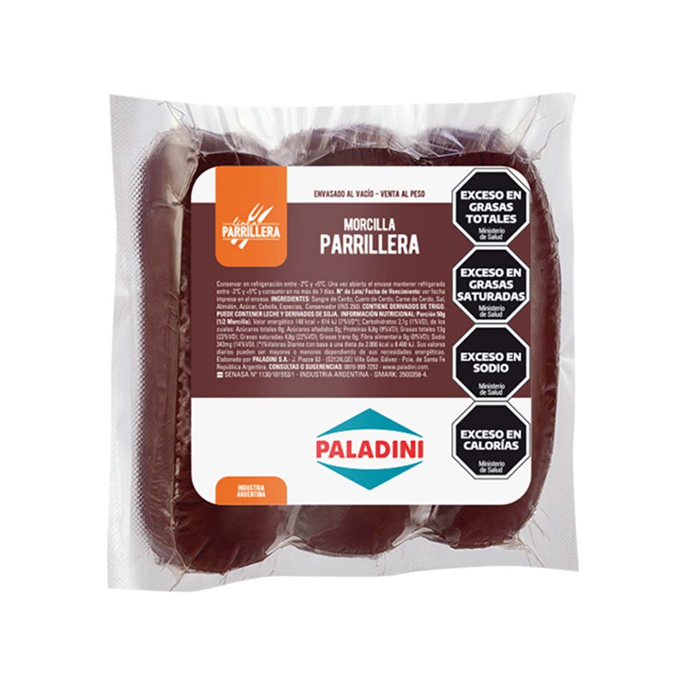 Morcilla Parrillera Envasadaal Vacio - X 3 U - X Kg -paladini