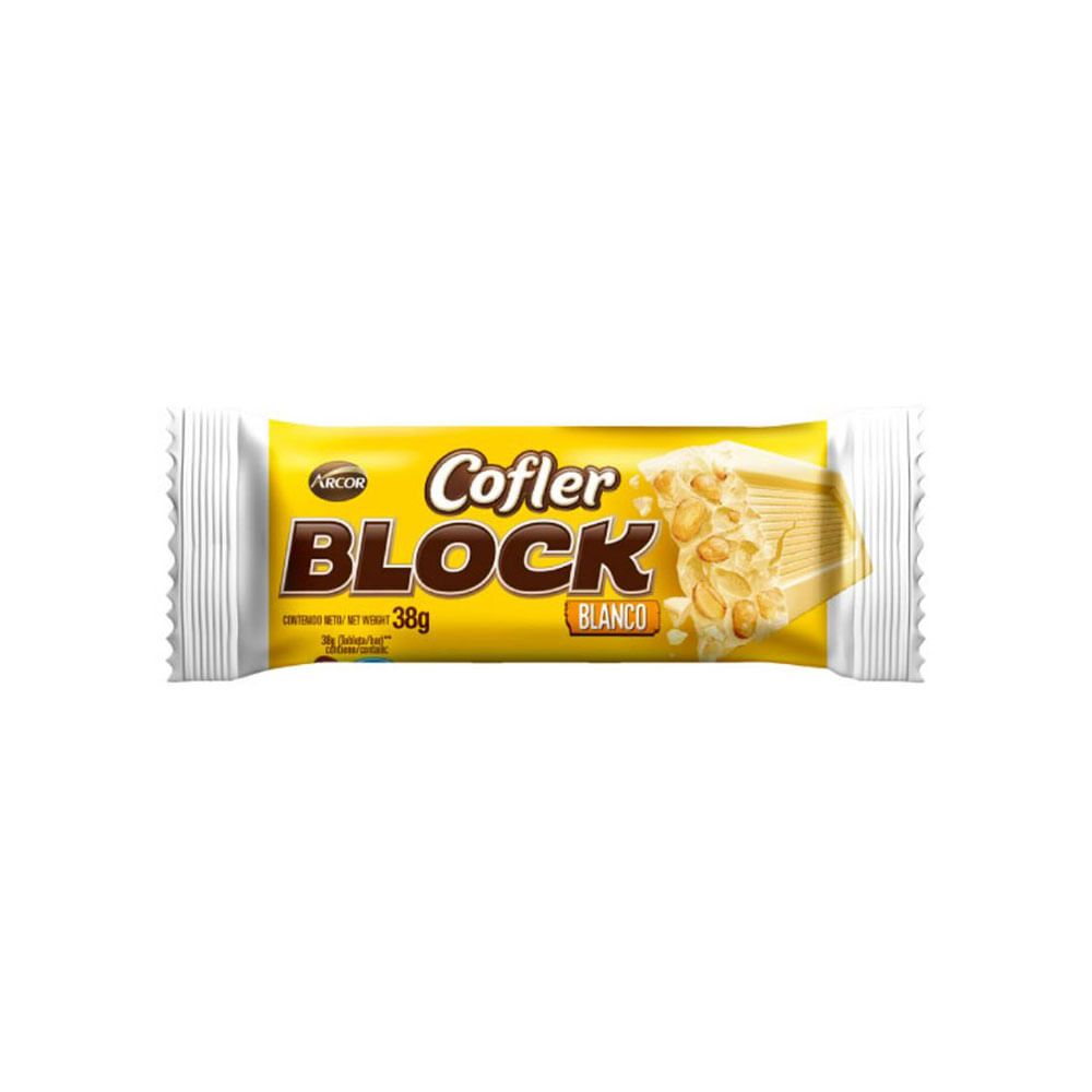 Chocolate Sabor Blanco con Maní 38 Grs Cofler