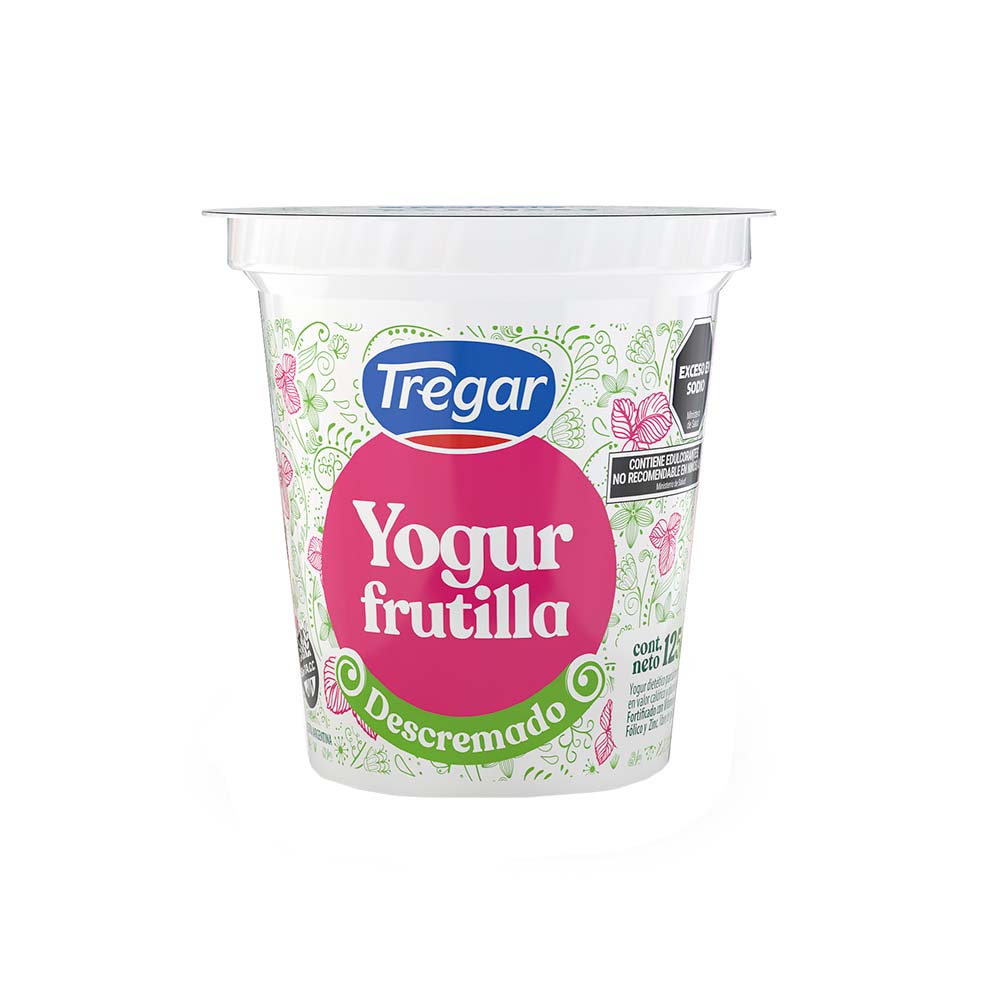 Yogurt Sabor Frutilla Descremado 125 Grs Tregar
