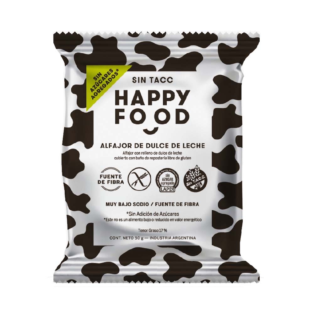 Alfajor Dulce De Leche Sin Azúcar 50 Gr Happy Food