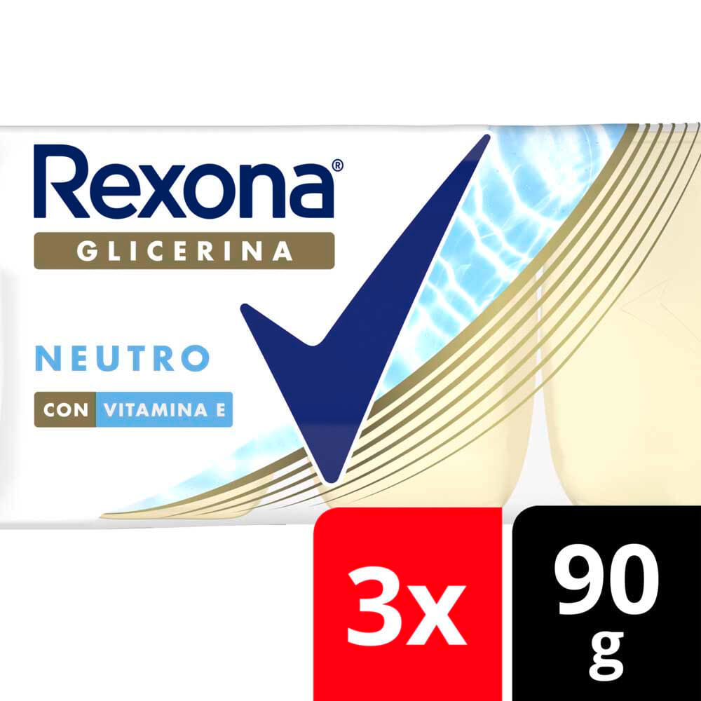 Jabón de Tocador Glicerina Neutro 90 Grs x 3 Un Rexona
