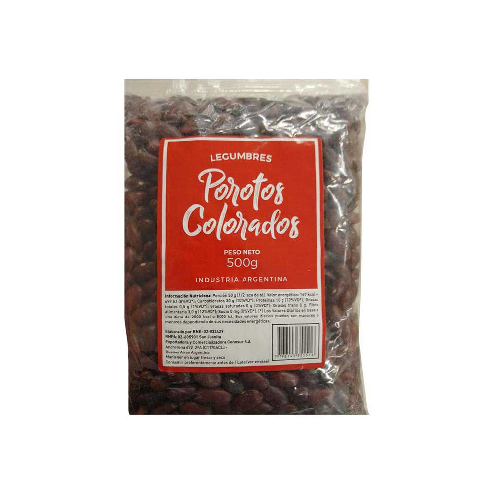 Porotos Colorados 500 Gr Granel