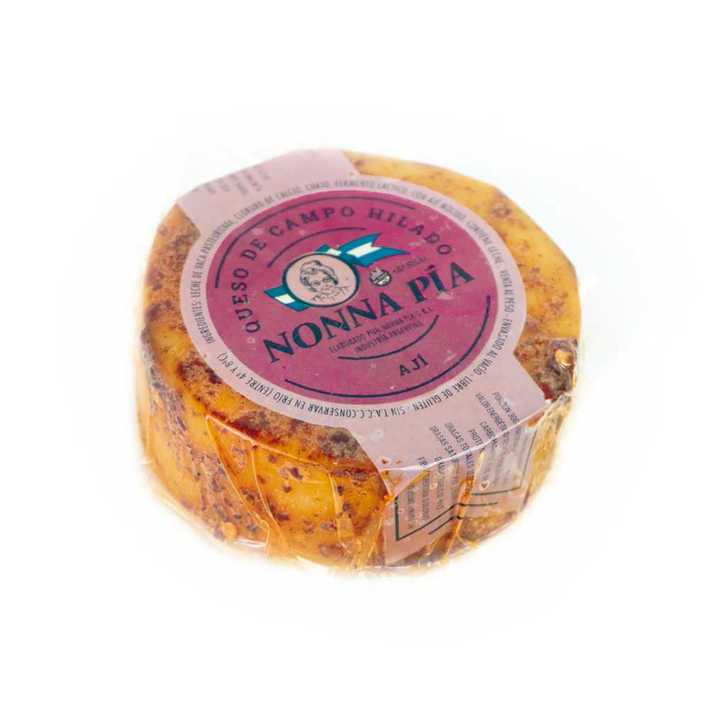 Queso de Campo Hilado Artesanal Sabor Ají 0.210 Kg Nonna Pia