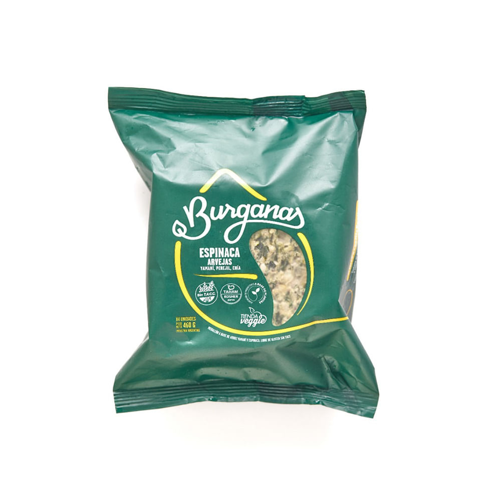 Medallones de Verduras Sabor Espinaca y Arvejas 460 Grs x 4 Un Burganas