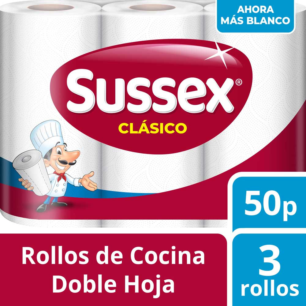 Rollo de Cocina Doble Hoja 150 Un x 3 Un Sussex