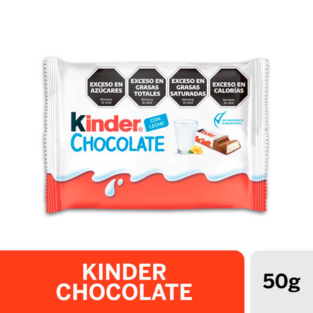 Chocolate Sabor Leche 50 Grs x 4 Un Kinder