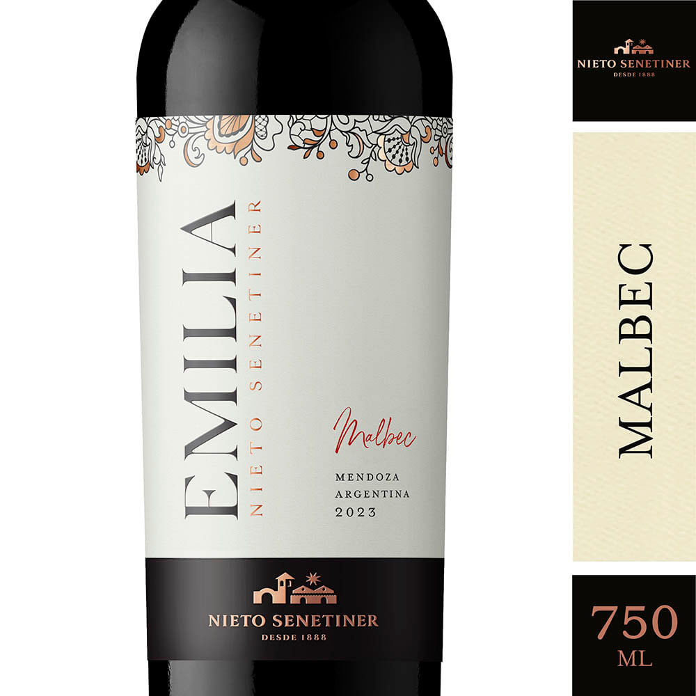 Vino Tinto Malbec 750 Cc Emilia