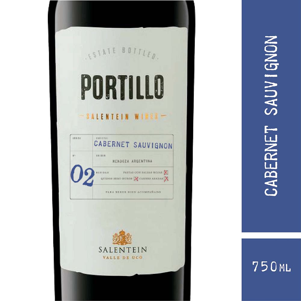 Vino Tinto Cabernet Sauvignon 750 Ml Portillo